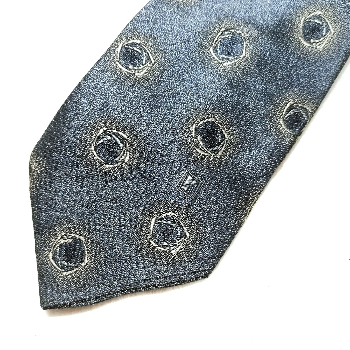 1円〜 【美品】 renoma レノマ ネクタイ 総柄 ネイビー ブルー 2本セット 65472_画像7