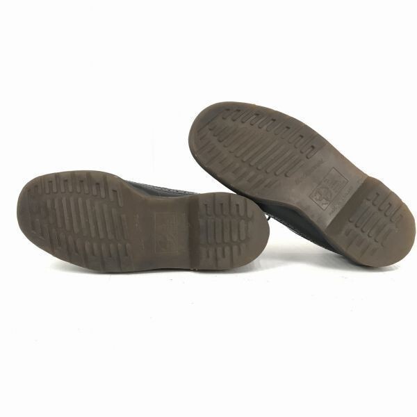  редкий Англия производства * Dr. Martens * натуральная кожа / кожа / wing chip / low cut ботинки [24.0/ чёрный ]Dr.Martens*F-103