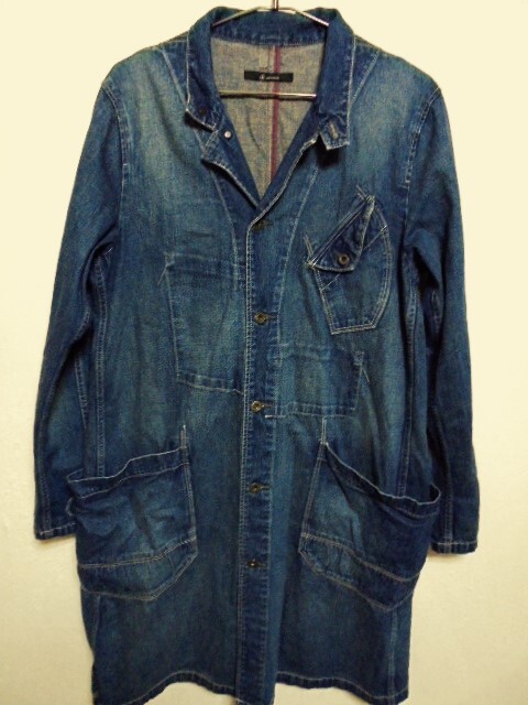 ●良品　ジョンブル　johnbull　デニム　ショップコート　サイズL●