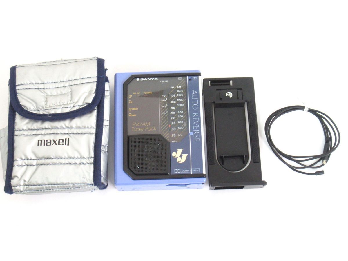 AN 2-1 本體美品 SANYO サンヨー ステレオ カセットプレーヤー MR-JJⅡ チューナーパック ヘッドホン コードアンテナ 取説付 MR-JJ2