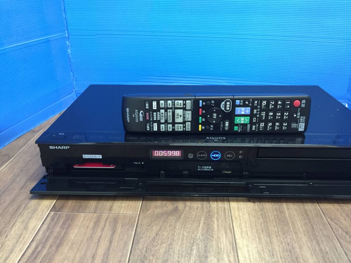 SHARP AQUOS ブルーレイレコーダー BD-W1800 純正リモコン付き　中古品9256