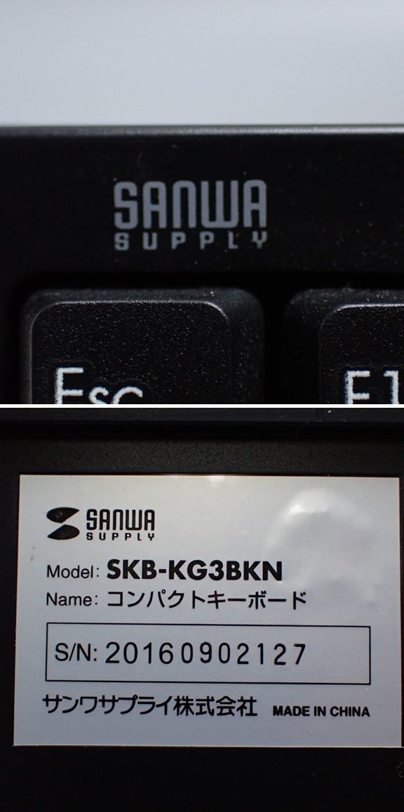 ★SANWA SUPPLY/サンワサプライ コンパクトキーボード SKB-KG3BKN/ブラック/日本語/86キー/USB・PS/2/テンキーレス&1504100070_画像5