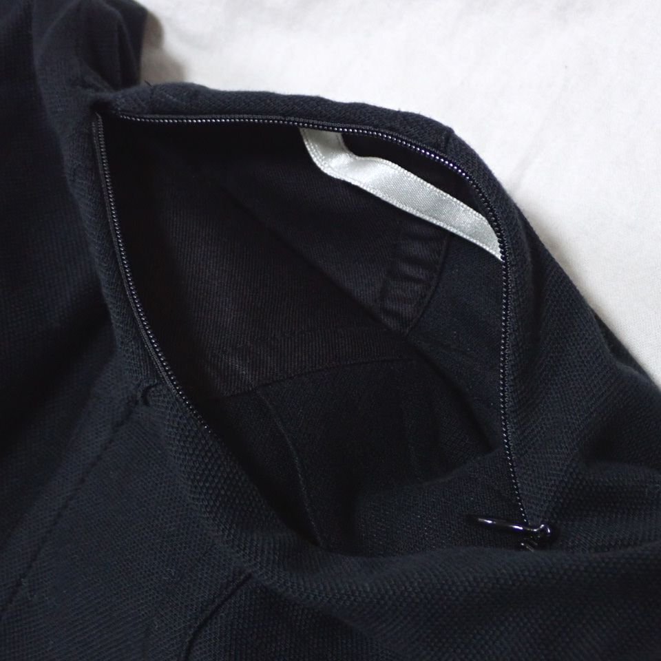 ★未使用 バーバリーブルーレーベル 半袖 ポロワンピース 38/M相当/ミニ丈/ブラック/コットン他/アンダースカート付き&2161100011_画像4