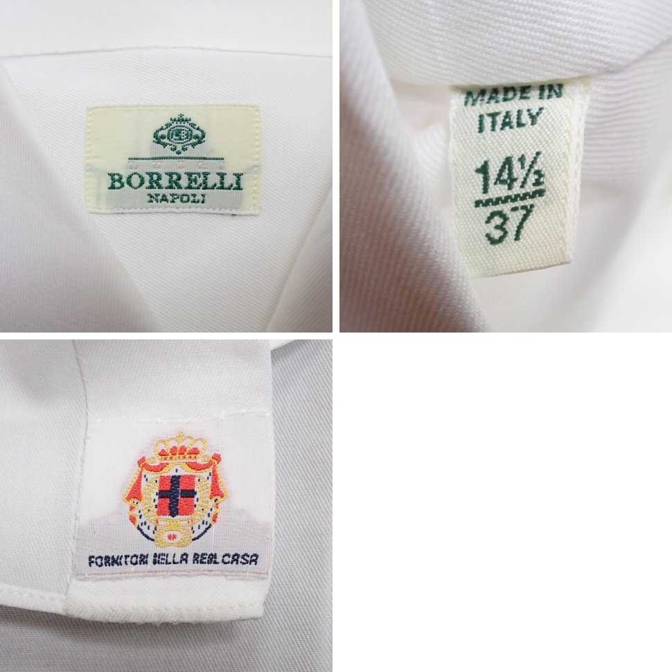 ★LUIGI BORRELLI/ルイジボレッリ 長袖シャツ 37/メンズM相当/オフホワイト/ワイシャツ&1875800089_画像4