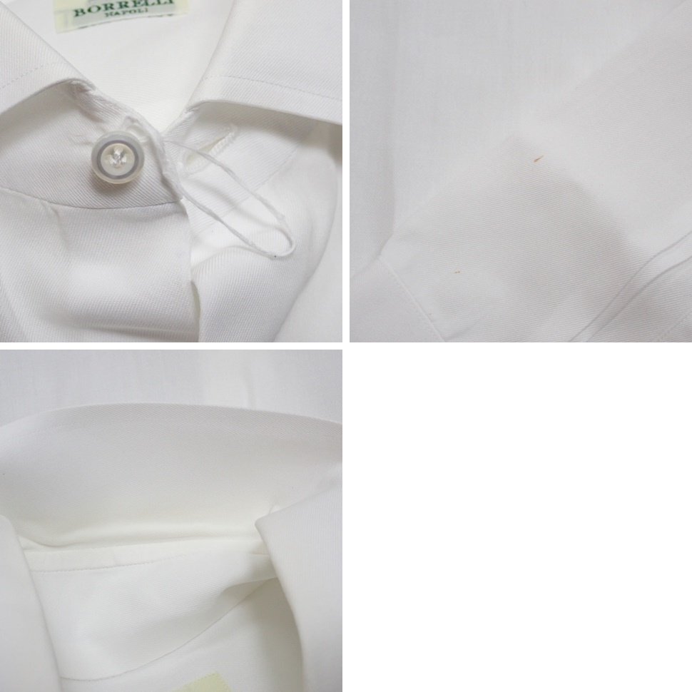 ★LUIGI BORRELLI/ルイジボレッリ 長袖シャツ 37/メンズM相当/オフホワイト/ワイシャツ&1875800089_画像5