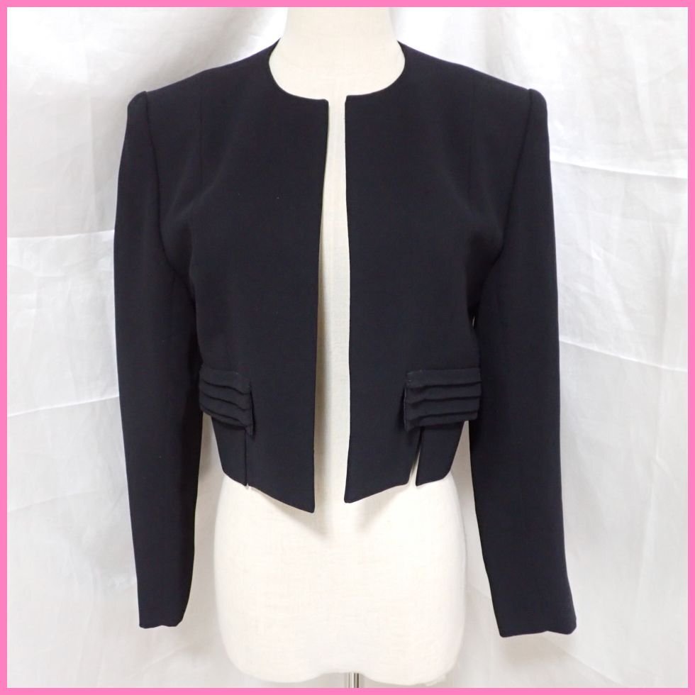 ★Chloe/クロエ ブラックフォーマル ノーカラージャケット 7AR/レディースM相当/ストレッチ/喪服/礼服&2032300278_画像1