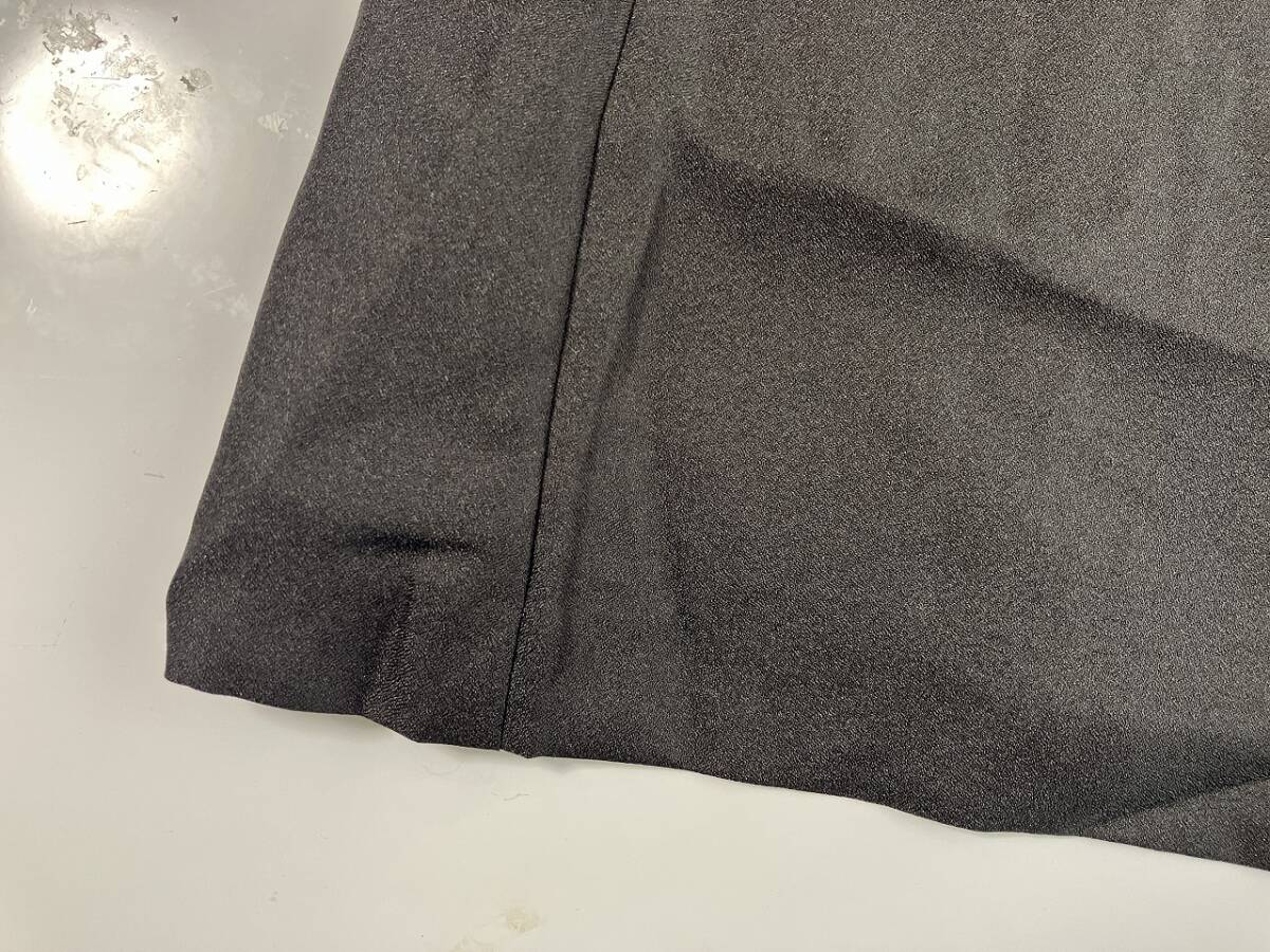 新品■Ｍサイズ■袖レース+バックシフォンプリーツ切替サテンONE PIECE■ブラック_画像4