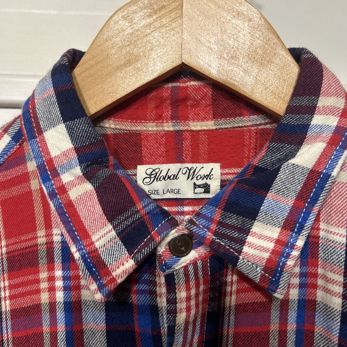 GLOBAL WORK 長袖ネルシャツ　サイズ：L_画像3