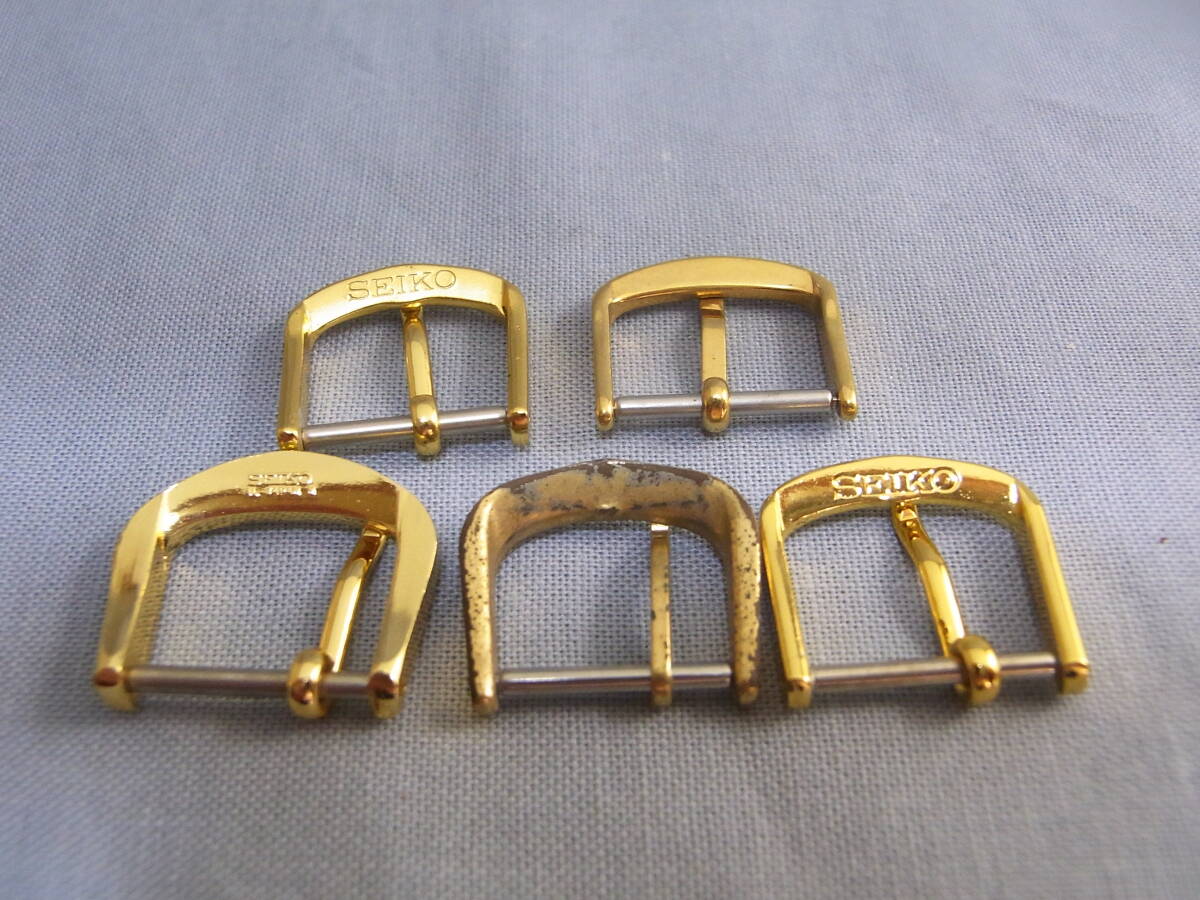 尾錠 SEIKO 金色 5点 取付幅：画像にて_画像2
