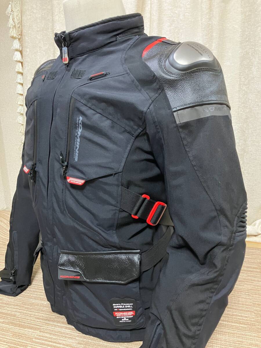 KOMINE TITANIUM ナイロン素材ライディングJKT 良品 Mサイズ 身長165-170cm 肩/肘/背/胸部パッド付き 品番07-564(秋用)