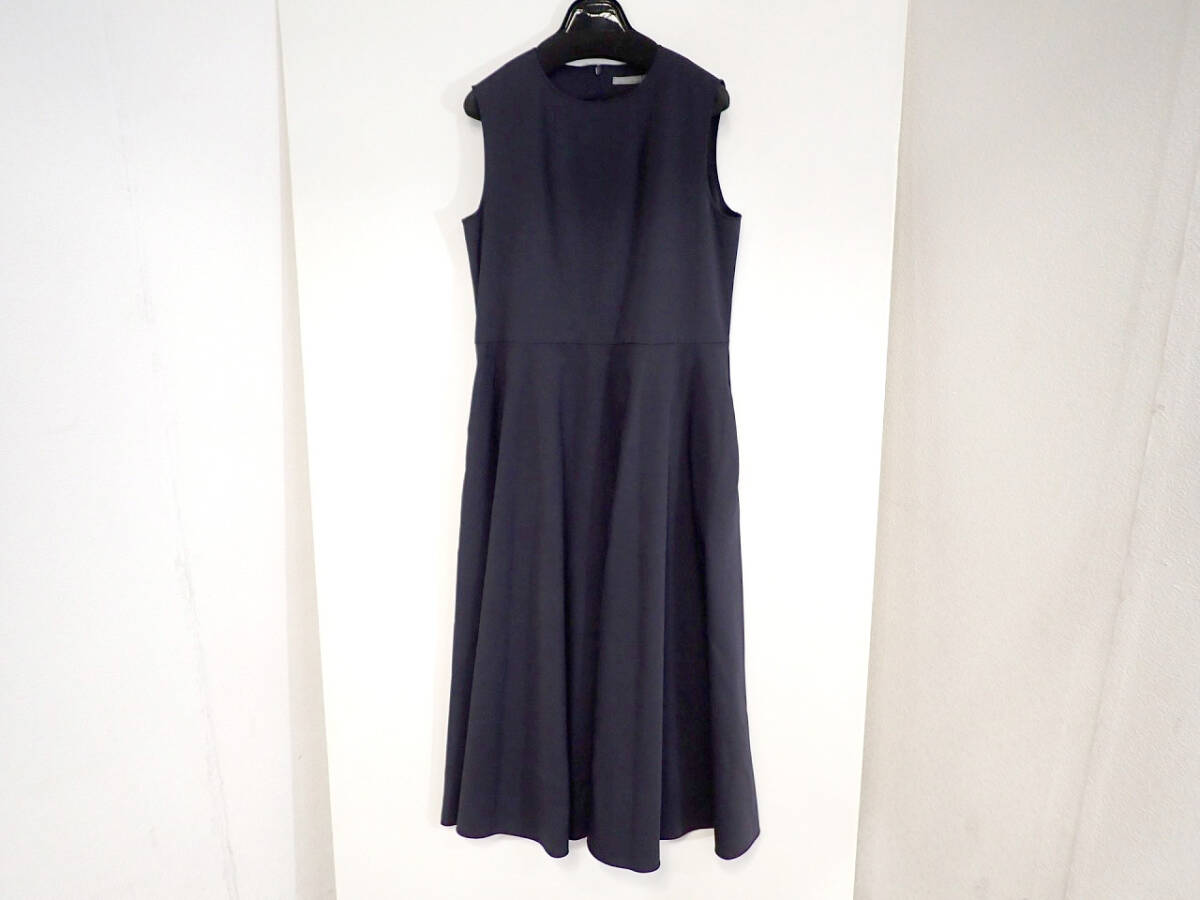 新品 ワンピース theory luxe 03-3105506-895-040 セオリーリュクス サイズ040 M相当 ノースリーブ ひざ下 レディース ネイビー 紺色 67_画像1