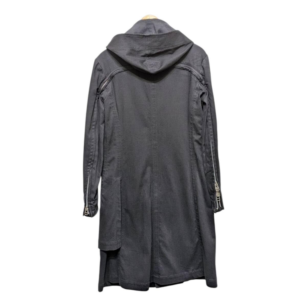 B Yohji Yamamoto 20AW look7 LAYERED ZIP COAT NR-C51-003 ヨウジヤマモト レイヤード ジップコート ブラック サイズ 2_画像2