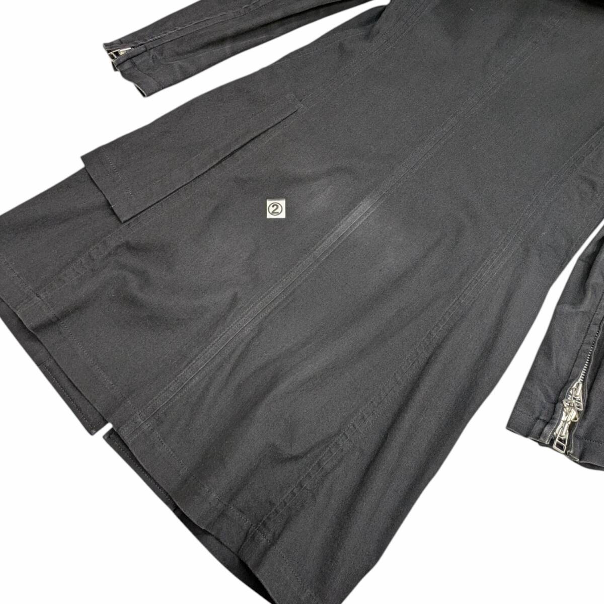 B Yohji Yamamoto 20AW look7 LAYERED ZIP COAT NR-C51-003 ヨウジヤマモト レイヤード ジップコート ブラック サイズ 2_画像5