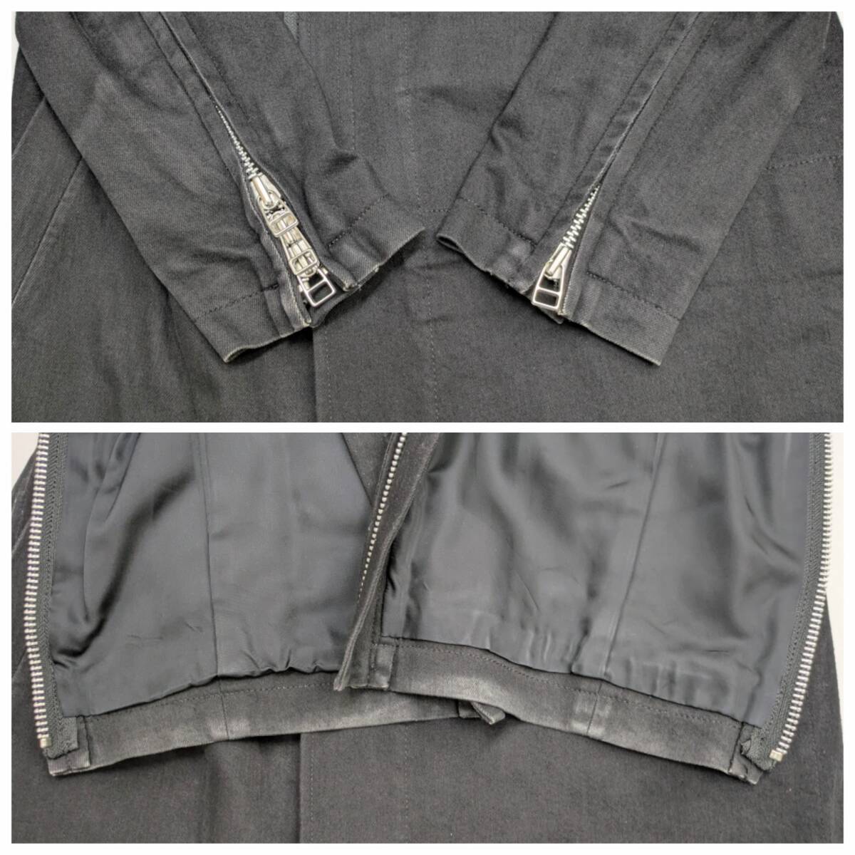 B Yohji Yamamoto 20AW look7 LAYERED ZIP COAT NR-C51-003 ヨウジヤマモト レイヤード ジップコート ブラック サイズ 2_画像9