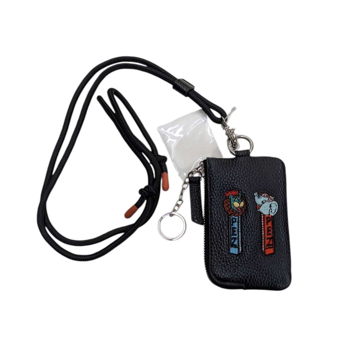 ① не использовался товар PEZpetsuear ear PAPILLONNERiapapiyone телячья кожа мобильный ремешок плечо ячейка для монет черный EAZ5032214A0001