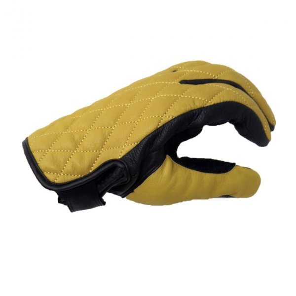 送料0 HEAVY 山羊革 ダイヤステッチ グローブ スマホタッチ対応 ライディンググローブ オールシーズン用 キャメル 黄 HGGP-05S Lサイズ_画像4