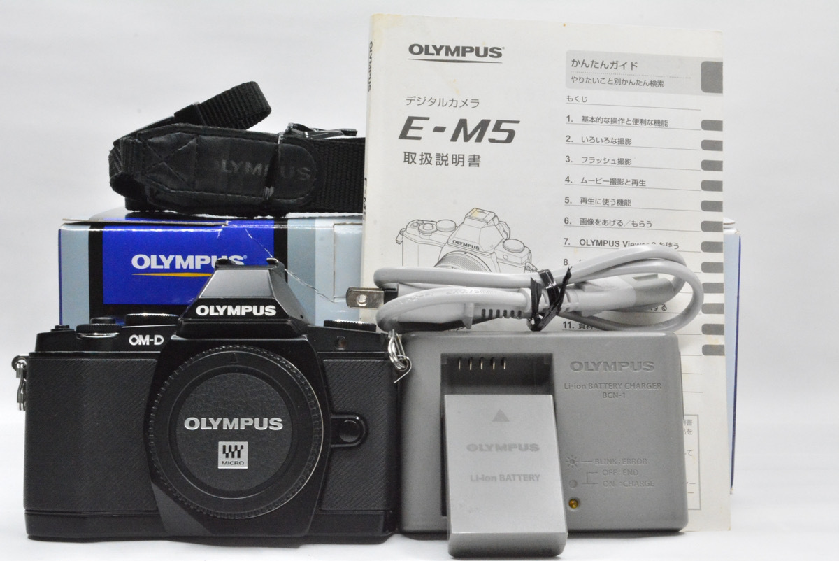 【良品?4880回】 OLYMPUS オリンパス OM-D E-M5 ボディ ブラック 箱付き シャッター數(shù) 4880回 #f-107