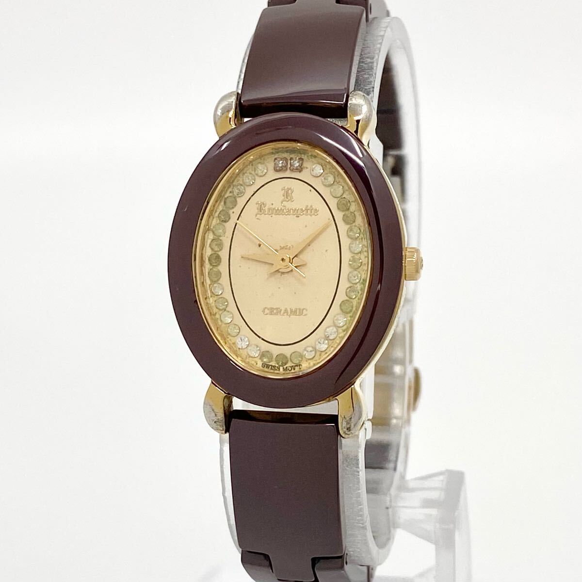 腕時計 レディース Romanette 18K GOLD CROWN クォーツ quartz セラミック ストーン ゴールド 金 GOLD ロマネッティ Watch 18金 Y3642