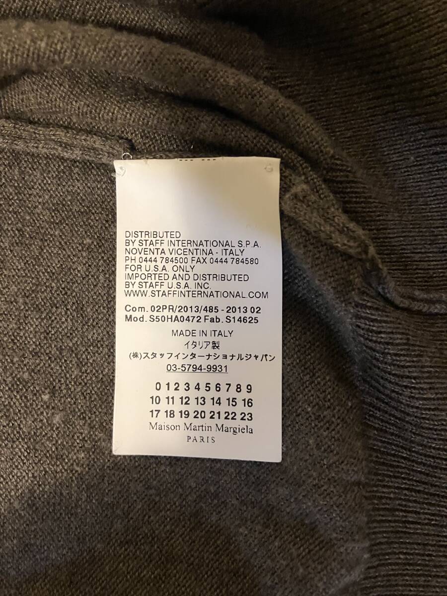 【Size S 送料無料】 Maison Martin Margiela（メゾン マルタン マルジェラ） 14 エルボーパッチカーディガン カーキ 美品_画像7
