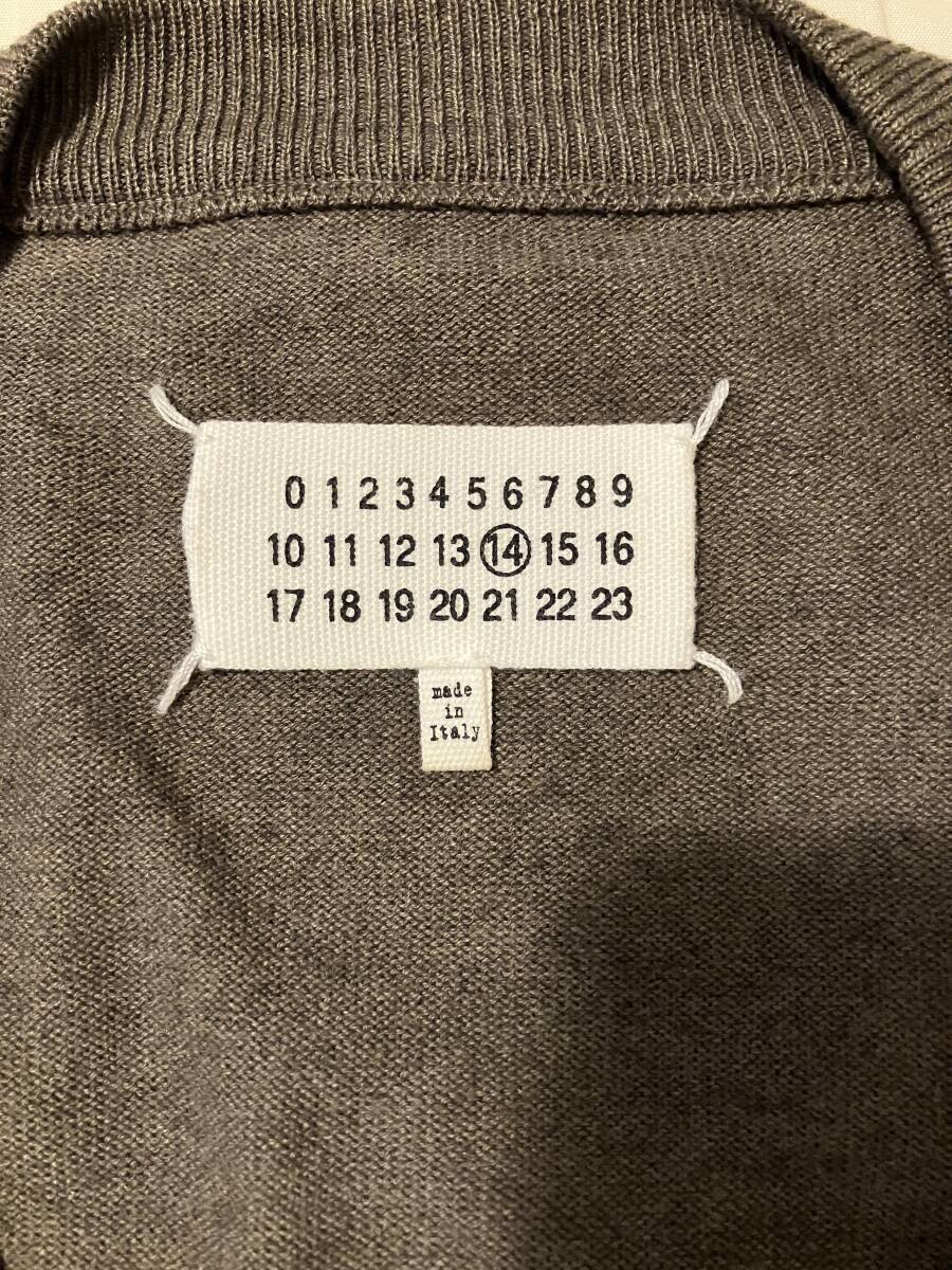 【Size S 送料無料】 Maison Martin Margiela（メゾン マルタン マルジェラ） 14 エルボーパッチカーディガン カーキ 美品_画像4