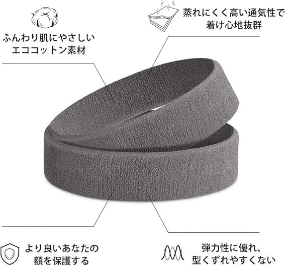 ヘアバンド 男女兼用 スポーツ ウォーキング ランニング 汗 エココットン 洗顔 ランニング ダンス ヨガ ジョギング 男女兼用 3色3本セット_画像6