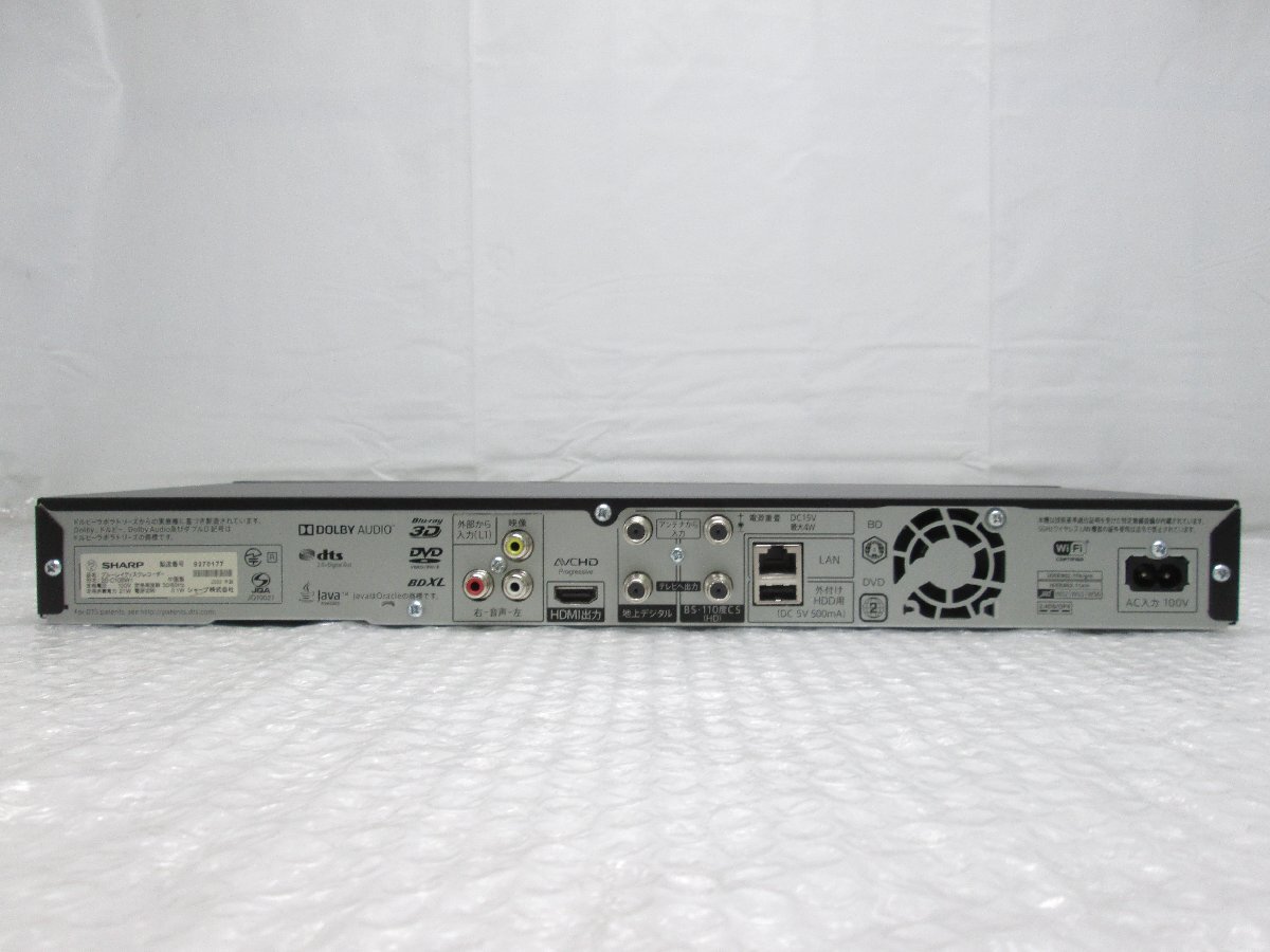 ◎SHARP シャープ AQUOS ブルーレイディスクレコーダー HDD/1TB 2番組同時(shí)録畫 2B-C10BW1 2020年制 リモコン付き w92225