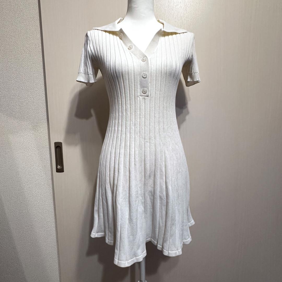 CIDER　Msize　ポロシャツリブニットワンピース　ak412_画像1