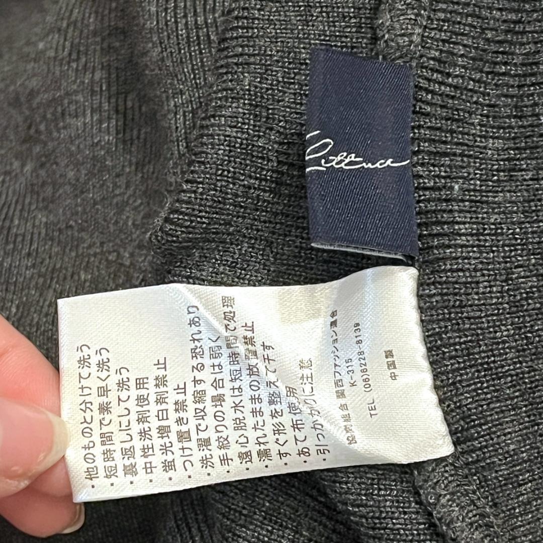 神戸レタス【岡部あゆみコラボ】フレアニットワンピチャコールグレー ボートロング_画像8