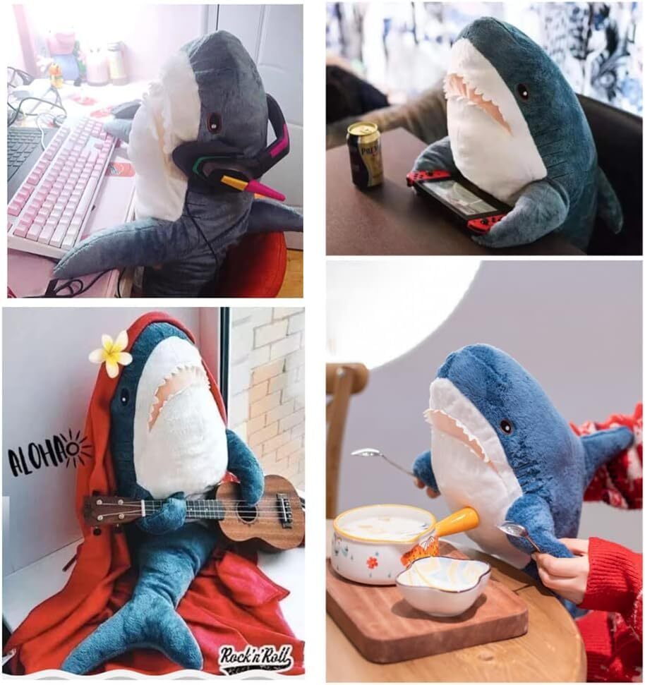 【Amazon￥5.035】IKEA 100cmサメのぬいぐるみ 柔らかいサメのクッション 男の子と女の子向け サメのぬいぐるみ 子供用 ブルー_画像9
