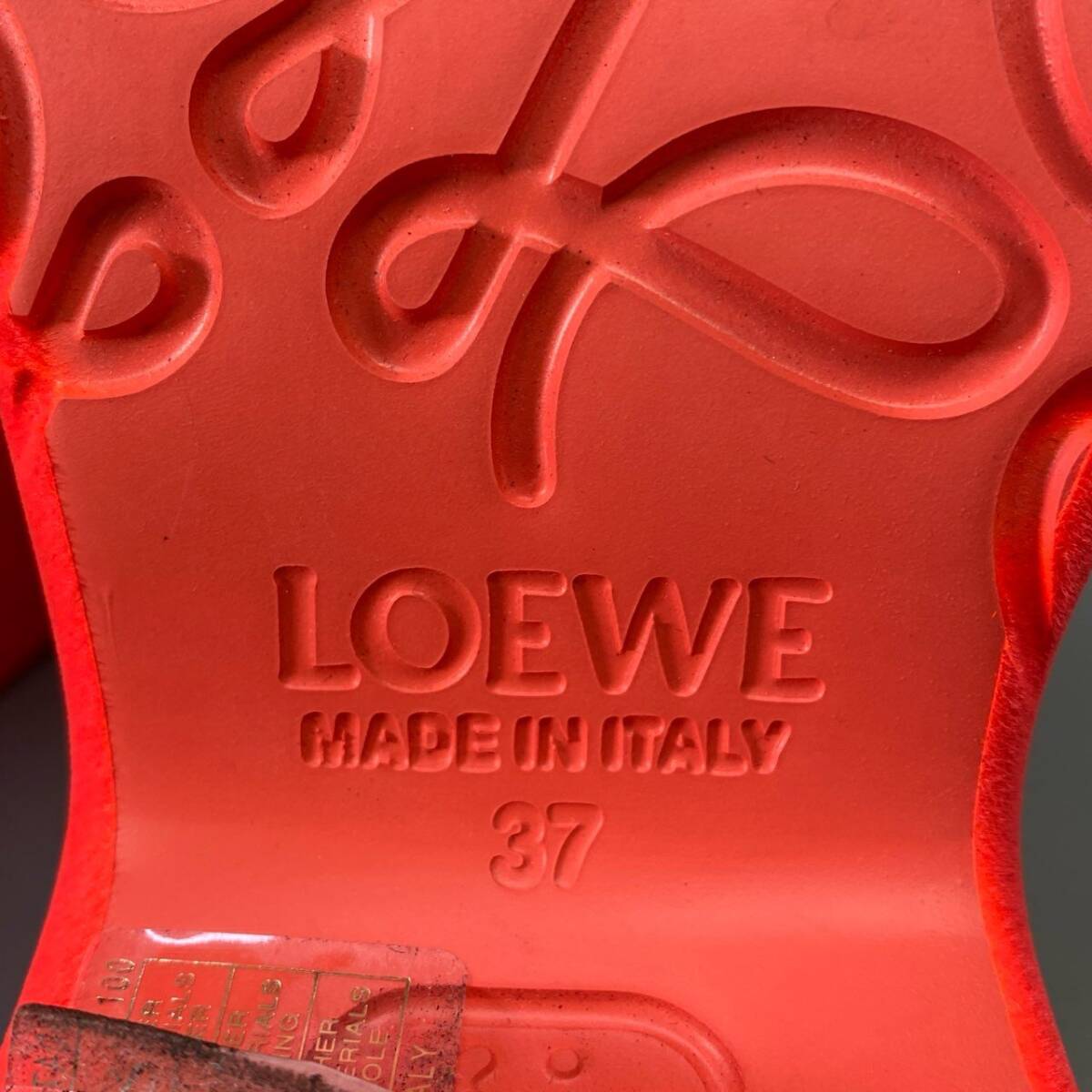 1i4 LOEWE ロエベ テラフォーム ラバークロッグ サンダル 37 オレンジ プラットフォームソール 厚底 シューズ 女性靴t18r_画像7