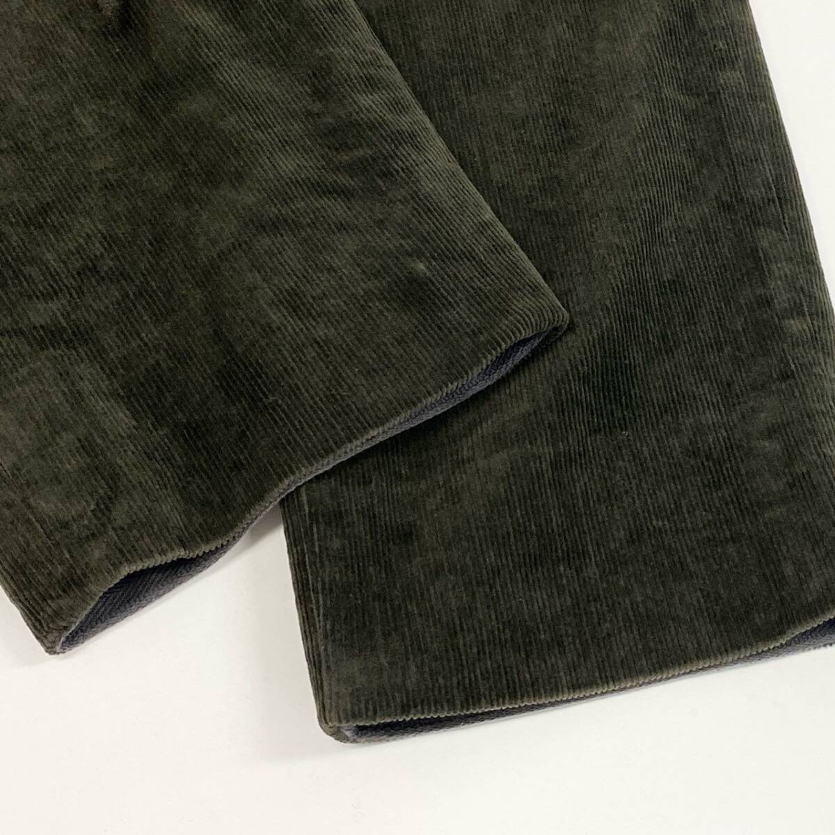 35i9 HERMES エルメス イタリア制 コーデュロイストレートパンツ ボトムス 42 カーキ オリーブ系 メンズk02i