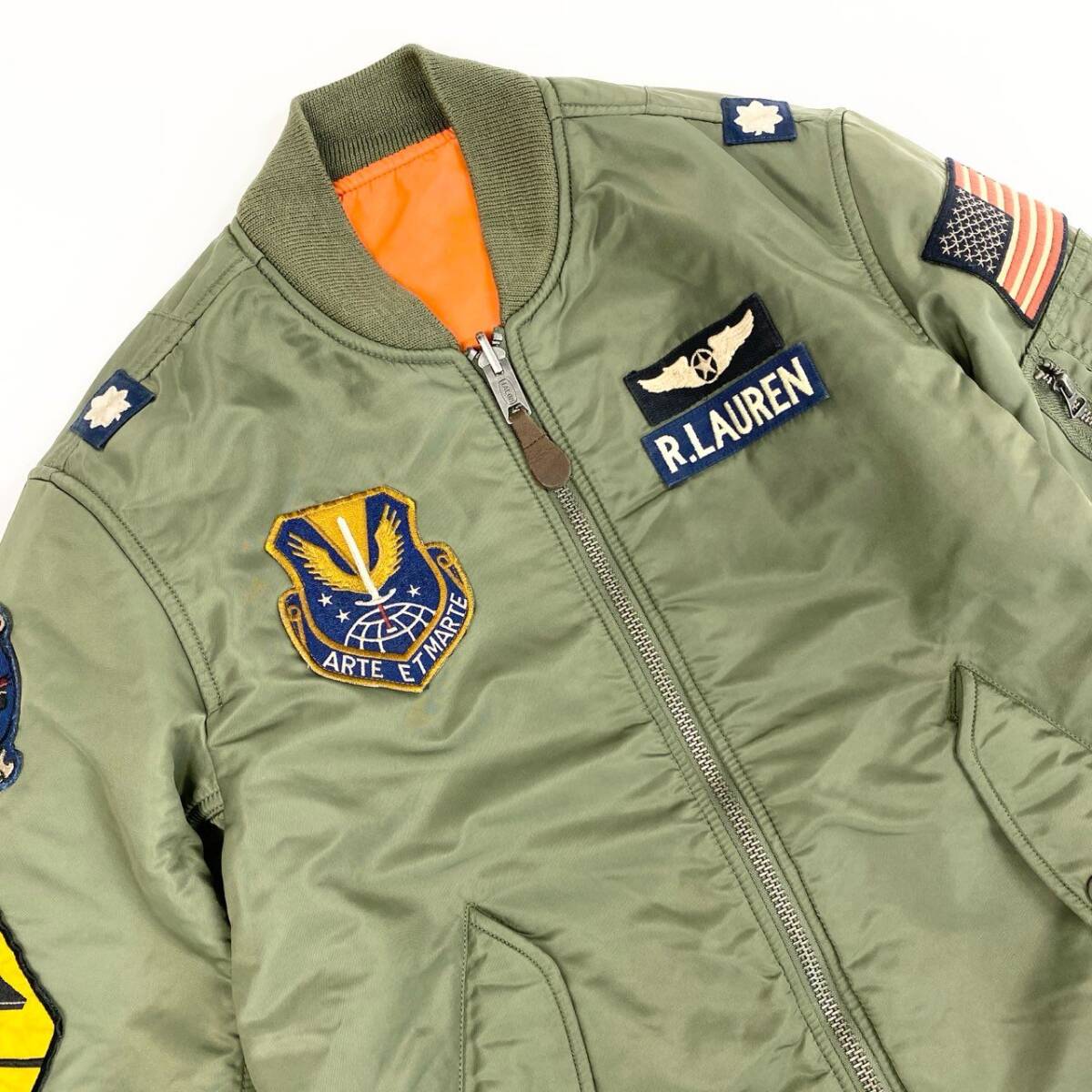 37i30 Polo by Ralph Lauren ポロバイラルフローレン MA-1 フライトジャケット リバーシブル 710716250001 Sサイズ o07t_画像5