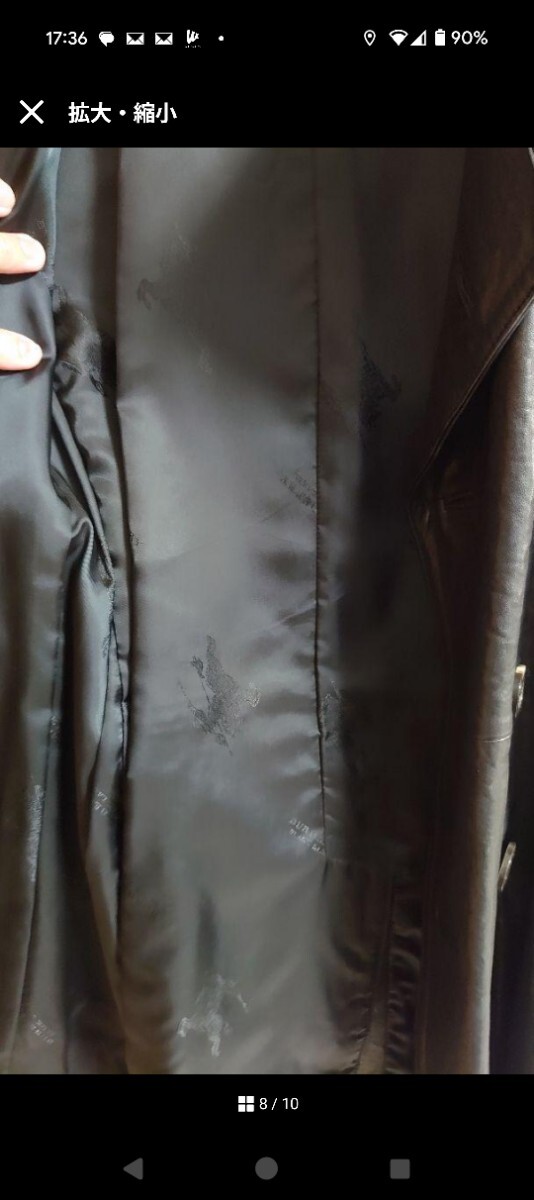 バーバリー ブラックレーベル BURBERRY レザー トレンチコート_画像8