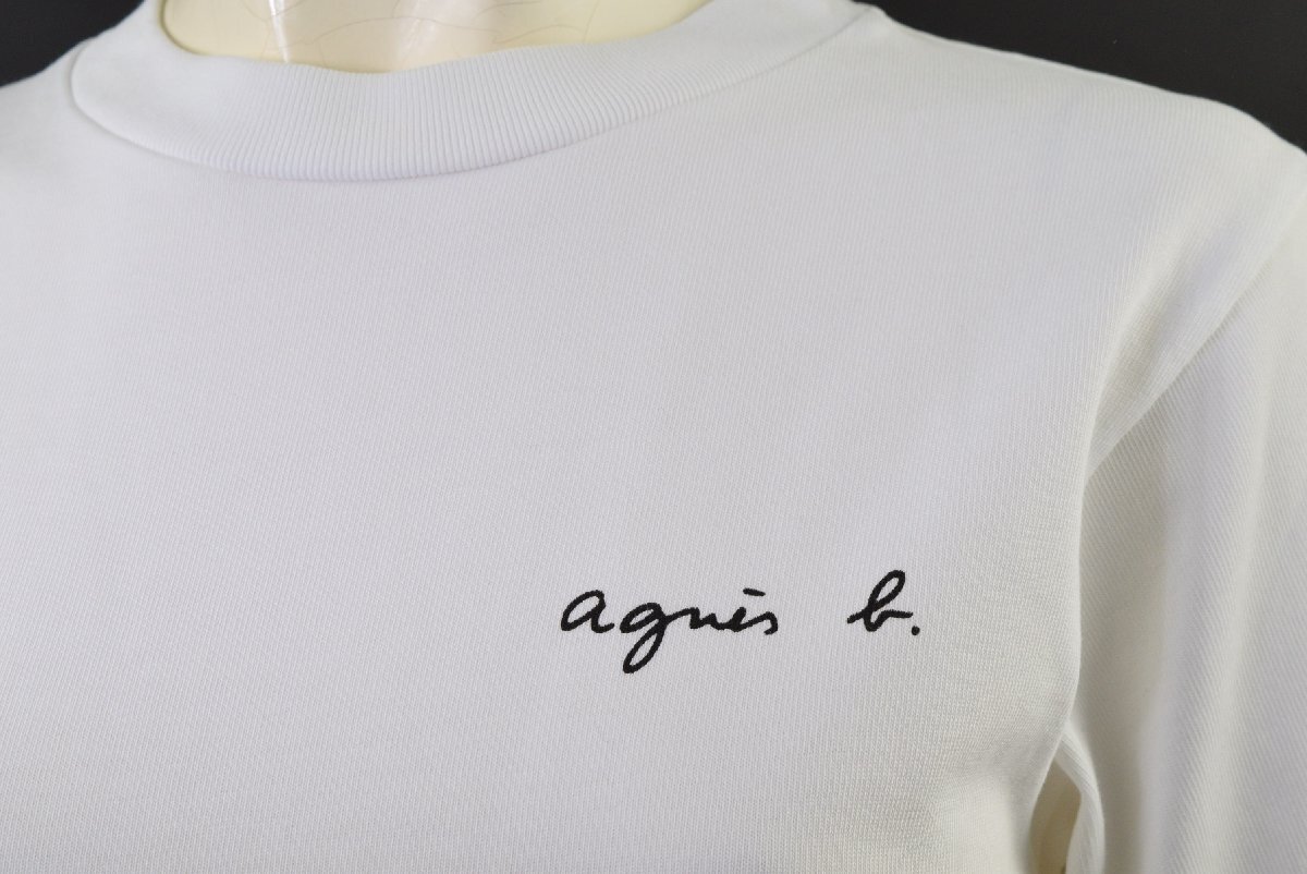 2336-25Q0026★アニエスb. アニエスベー agnes b.★ミニロゴ 半袖 Tシャツ 白 ホワイト サイズ1 コットン100% カットソー 15400円_画像2