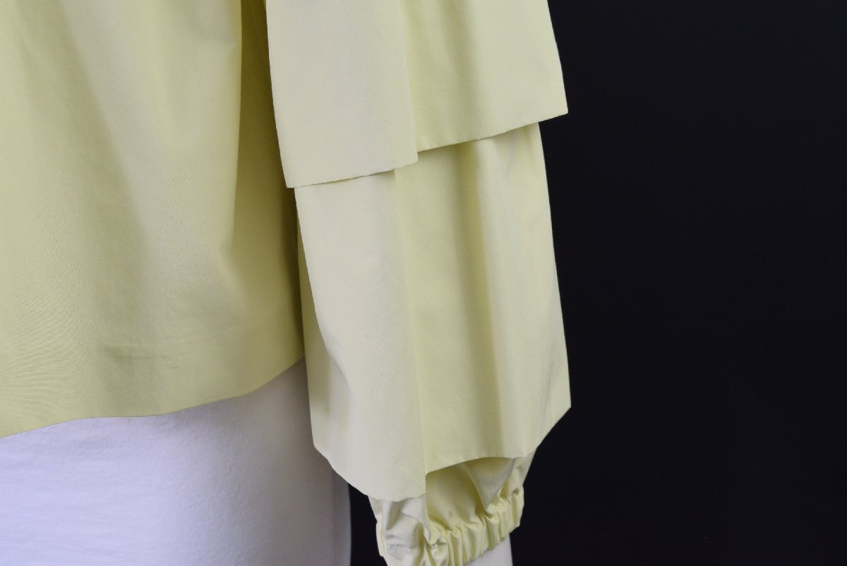 1265-25Q0085★EFFE BEAMS エッフェビームス★美品 ティアードスリーブブラウス 38 レモンイエロー プルオーバー 秋 黄色_画像3