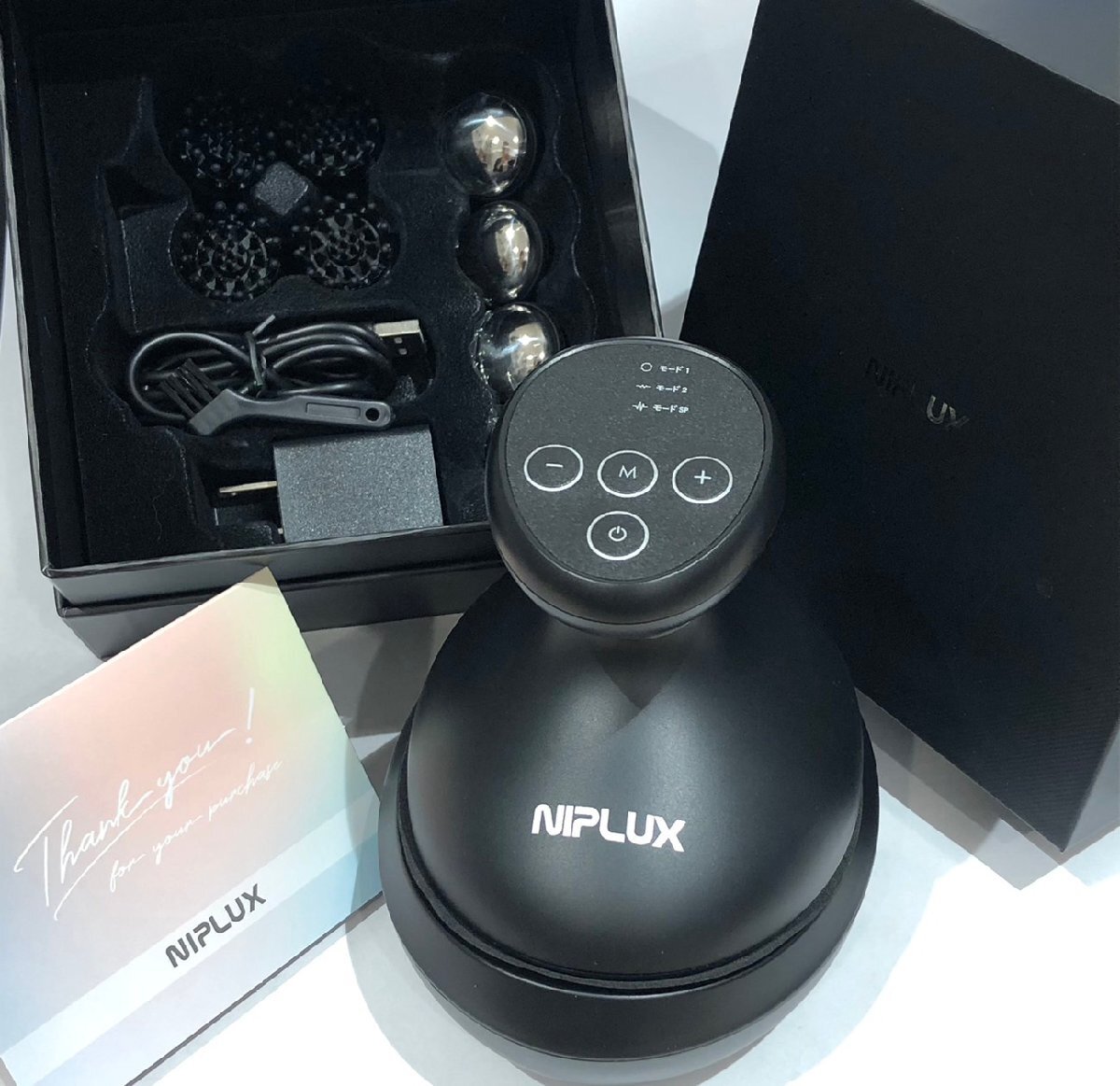 通電確認(rèn)済 NIPLUX EMS HEAD SPA PREMIUM (EMSヘッドスパプレミアム) NP-EHSP23BK 現(xiàn)狀品お渡し 光エステ 1臺(tái)4約 人気 格安 激安 S3113