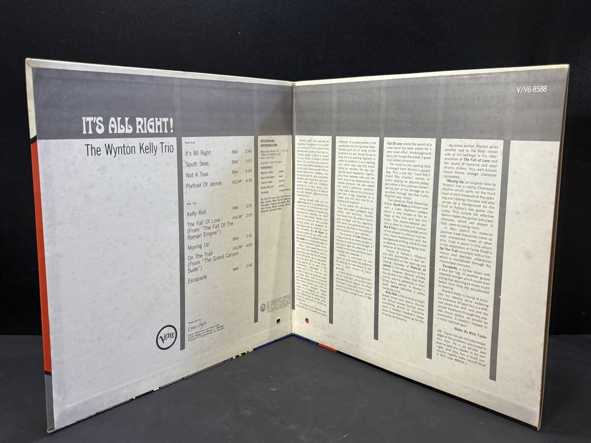 WYNTON KELLY TRIO It's All Right VERVE V8588 Vangelder刻印 US盤 ウィントン・ケリー JAZZ ジャズ レコード 動作未確認 現状品 CI013080_画像3
