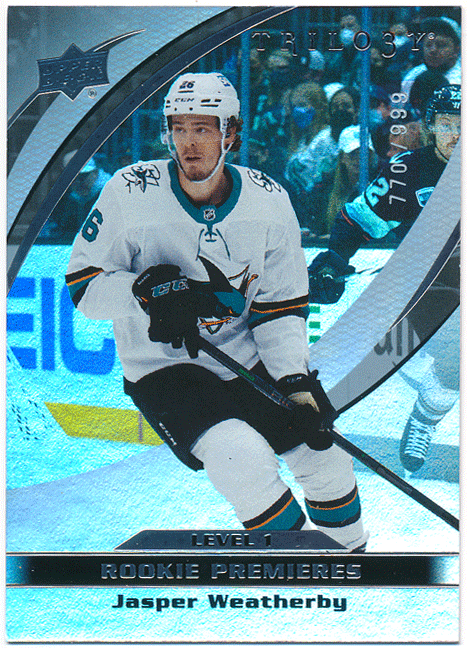 Jasper Weatherby NHL 2021-22 Upper Deck Trilogy RC Rookie Premieres 999 листов ограничение rookie карта 