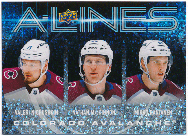Nathan MacKinnon / Mikko Rantanen / Valeri Nichushkin NHL 2024-25 Upper Deck Series 1 A-Lines Ran tanen/nei солнечный *maki non 