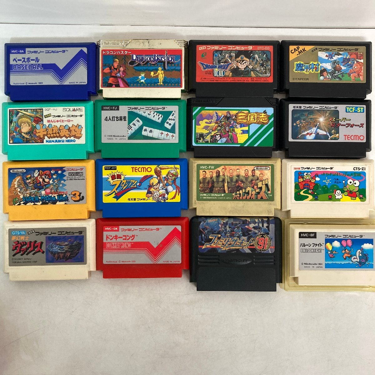 【FC】まとめて19本 任天堂 ファミリーコンピュータ《動(dòng)作未確認(rèn)》夢(mèng)幻戦士ヴァリス スーパーマリオブラザーズ他※マジック涂りつぶしあり