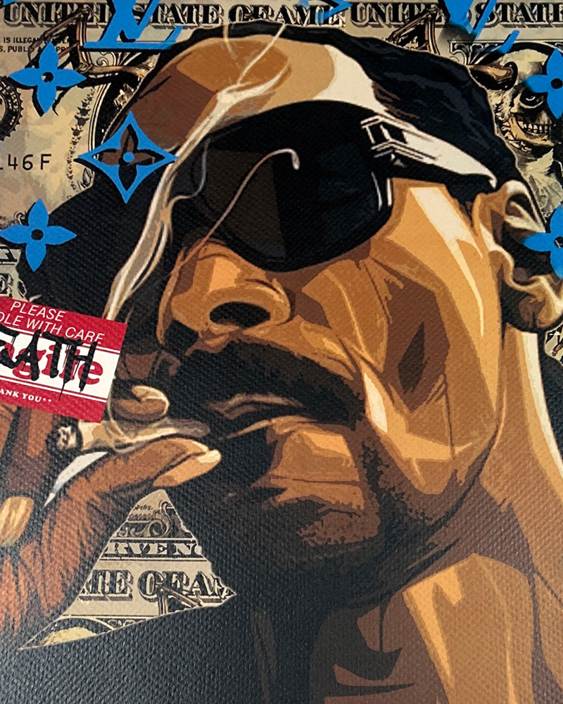 DEATH NYC スヌープドッグ HIP-HOP LOUISVUITTON Death NYC 19x13 Signed Graffiti Pop Artist Rare. Louis