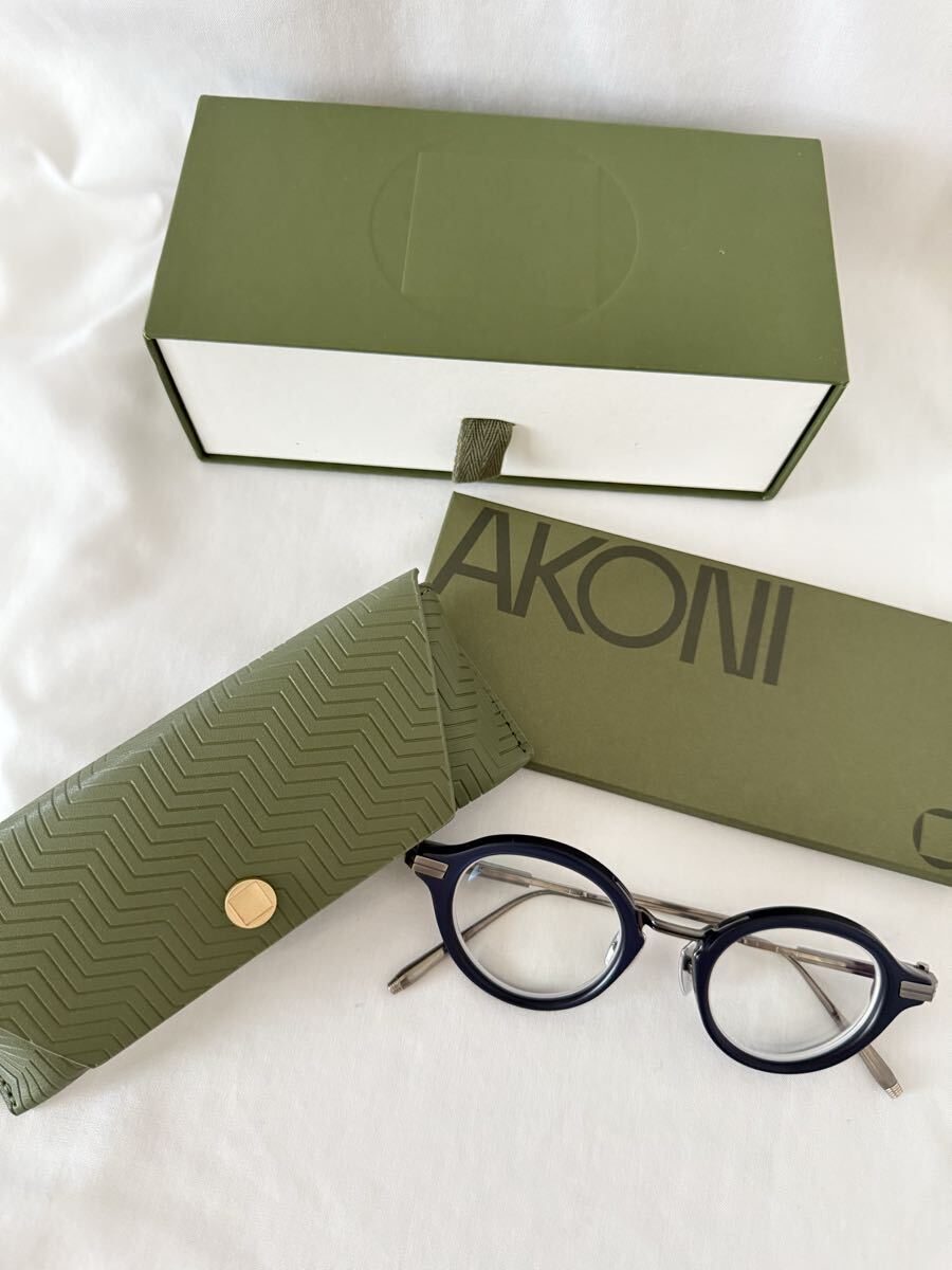 [ превосходный товар ]AKONIa KONI Copernico очки солнцезащитные очки темно-синий темно-синий люкс обычная цена 13 десять тысяч мужской раунд titanium 