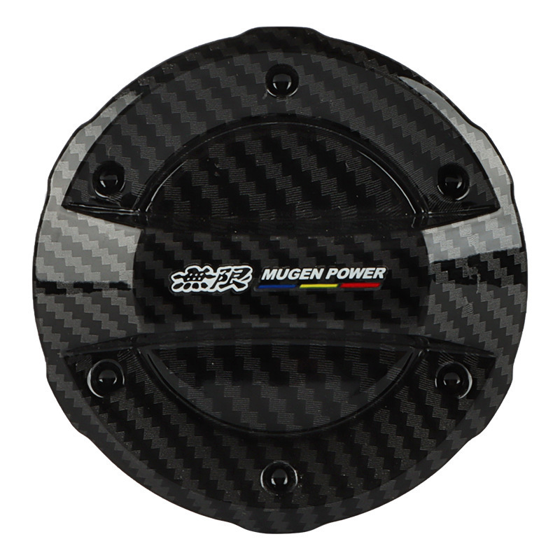 ホンダ【無限 MUGEN】 フューエル キャップ ガソリン キャップ カバー (本体：カーボン柄　ロゴ文字：白)　①_画像2