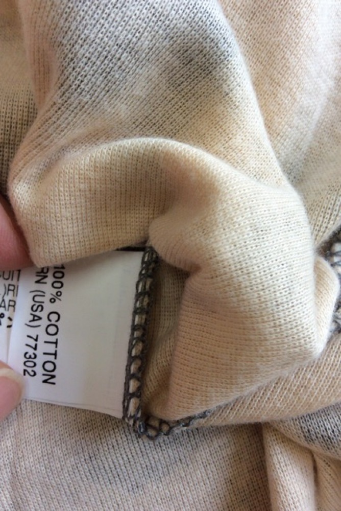 ザラ ZARA ベージュにグレー ぼかし花柄長袖カットソー サイズUSA M_画像7