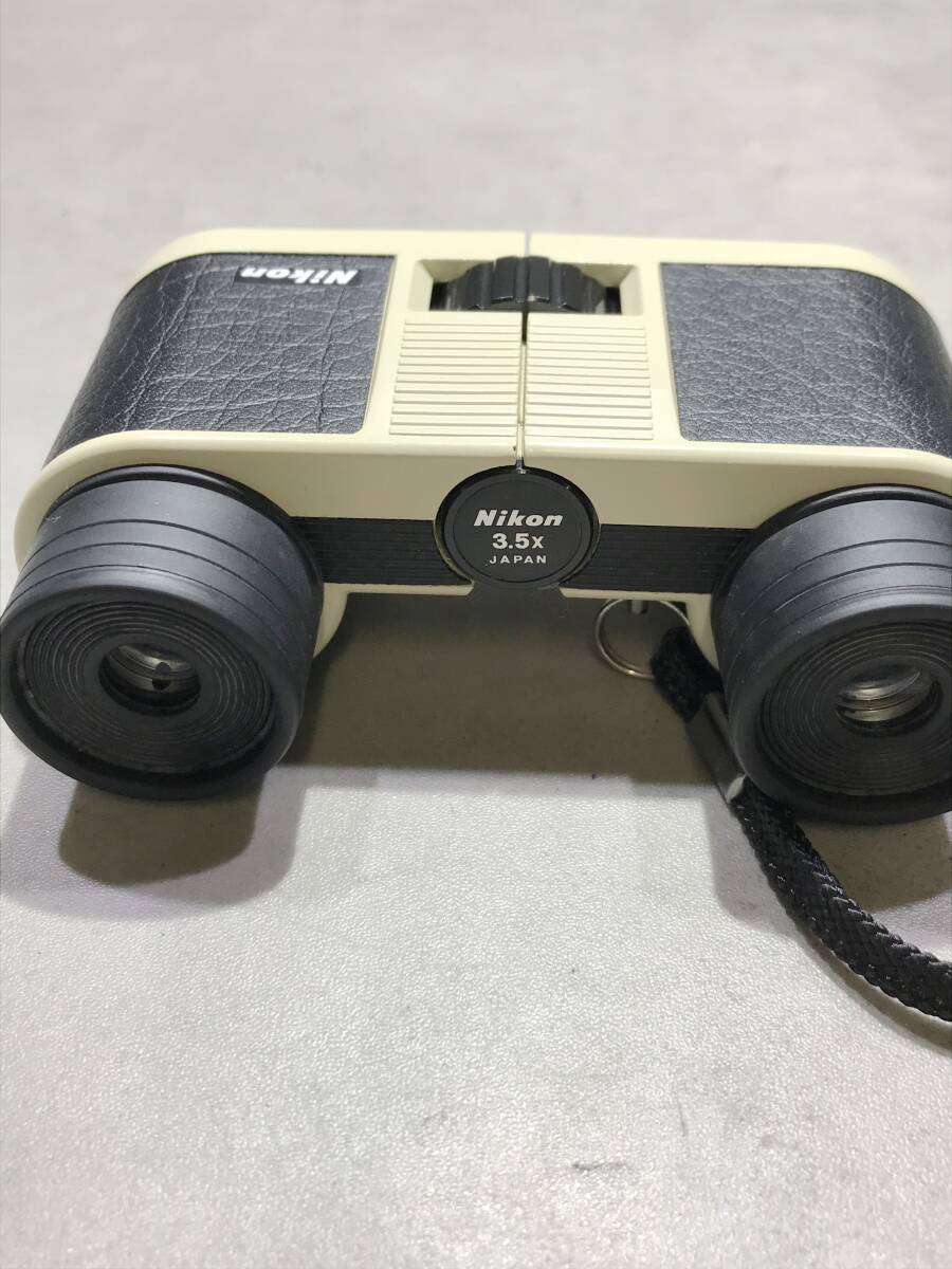 雙眼鏡【S13487◎】Nikon 3.5×　ニコン　ブラック×ホワイト【動作品】250906