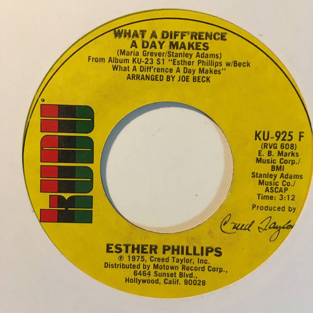 7'' Esther Phillips What A Diff'rence A Day Makes/Turn Around, Look At Me フリーソウル モダン free soul modern rare mellow groove_画像1