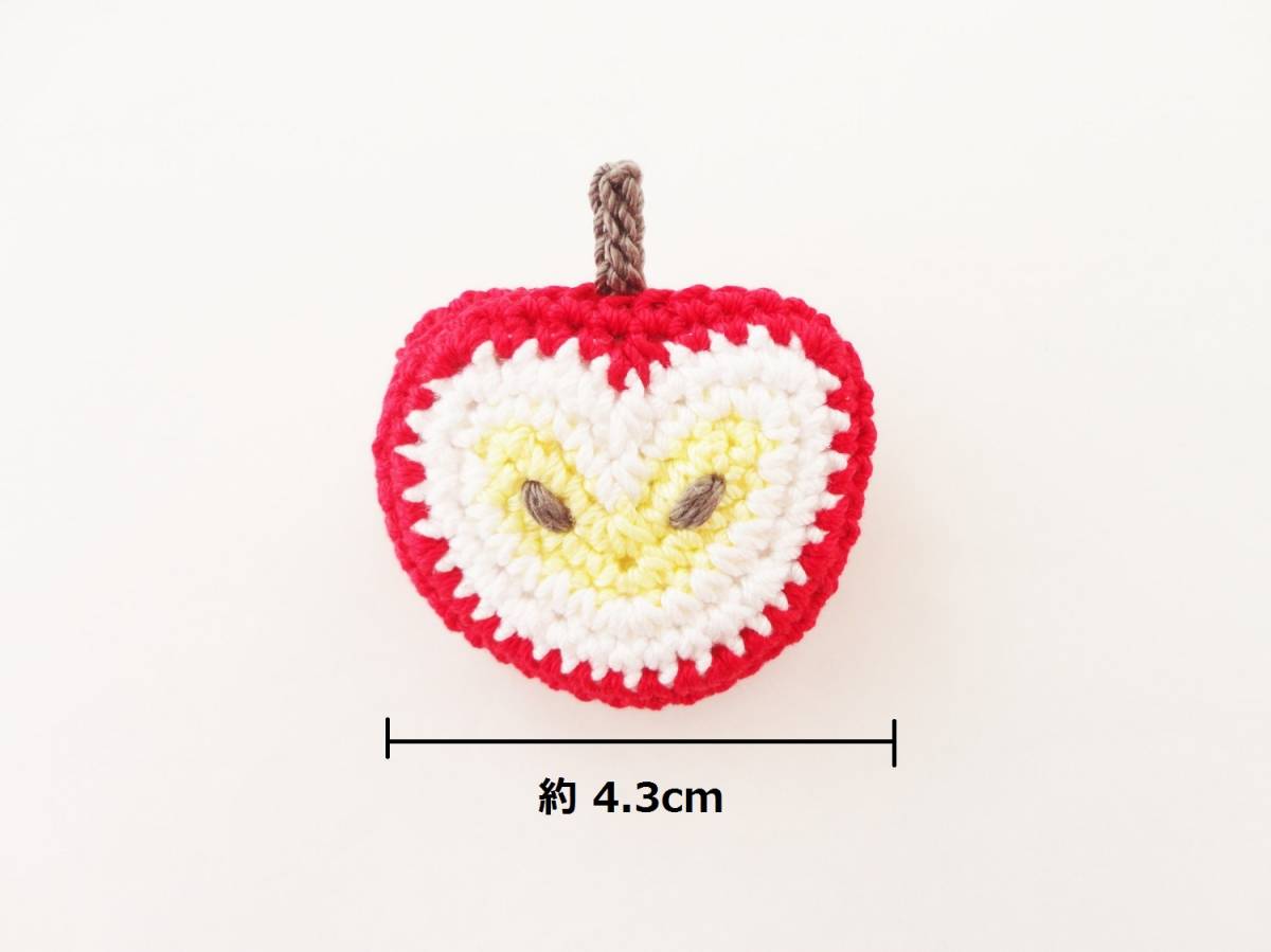 りんごのブローチ*レース編み*ハンドメイド*a279∵再販×3∵_画像4