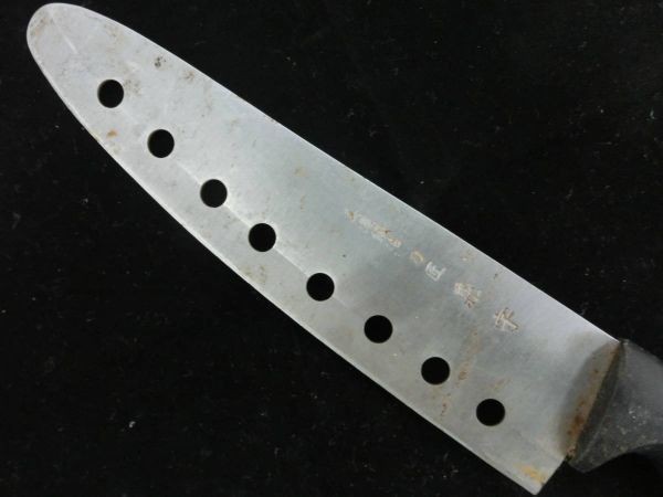 洋包丁 三徳包丁 調理器具 刃物 在銘 美濃鍛治 刀匠 兼守 刃渡り約174mm H1029_画像5