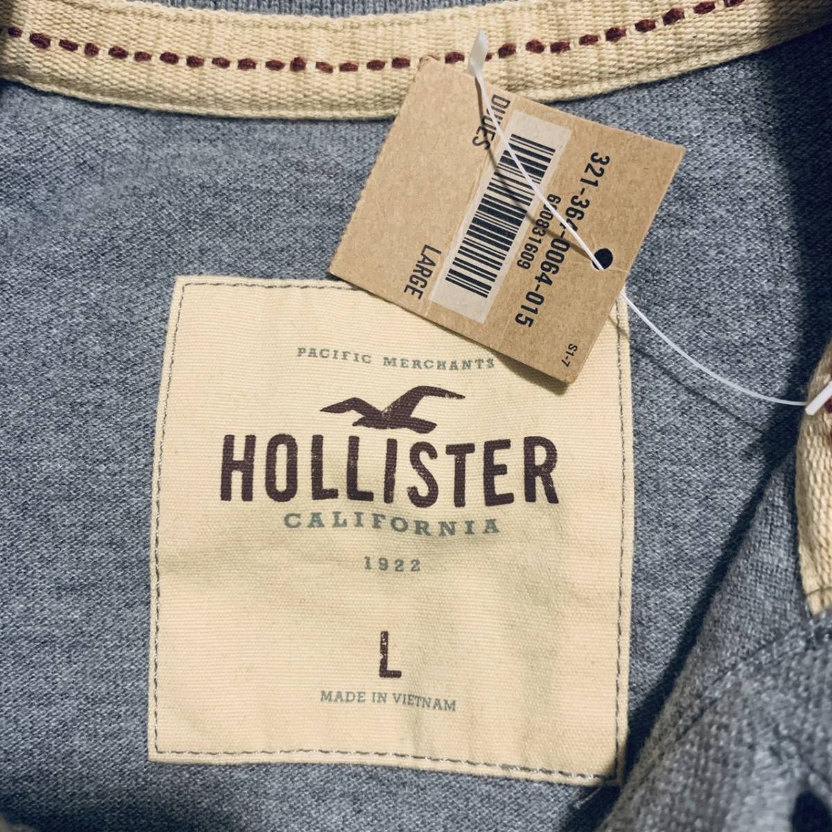 【レア品】ホリスター ポロシャツ メンズ L　グレー　HOLLSTER　新品未使用