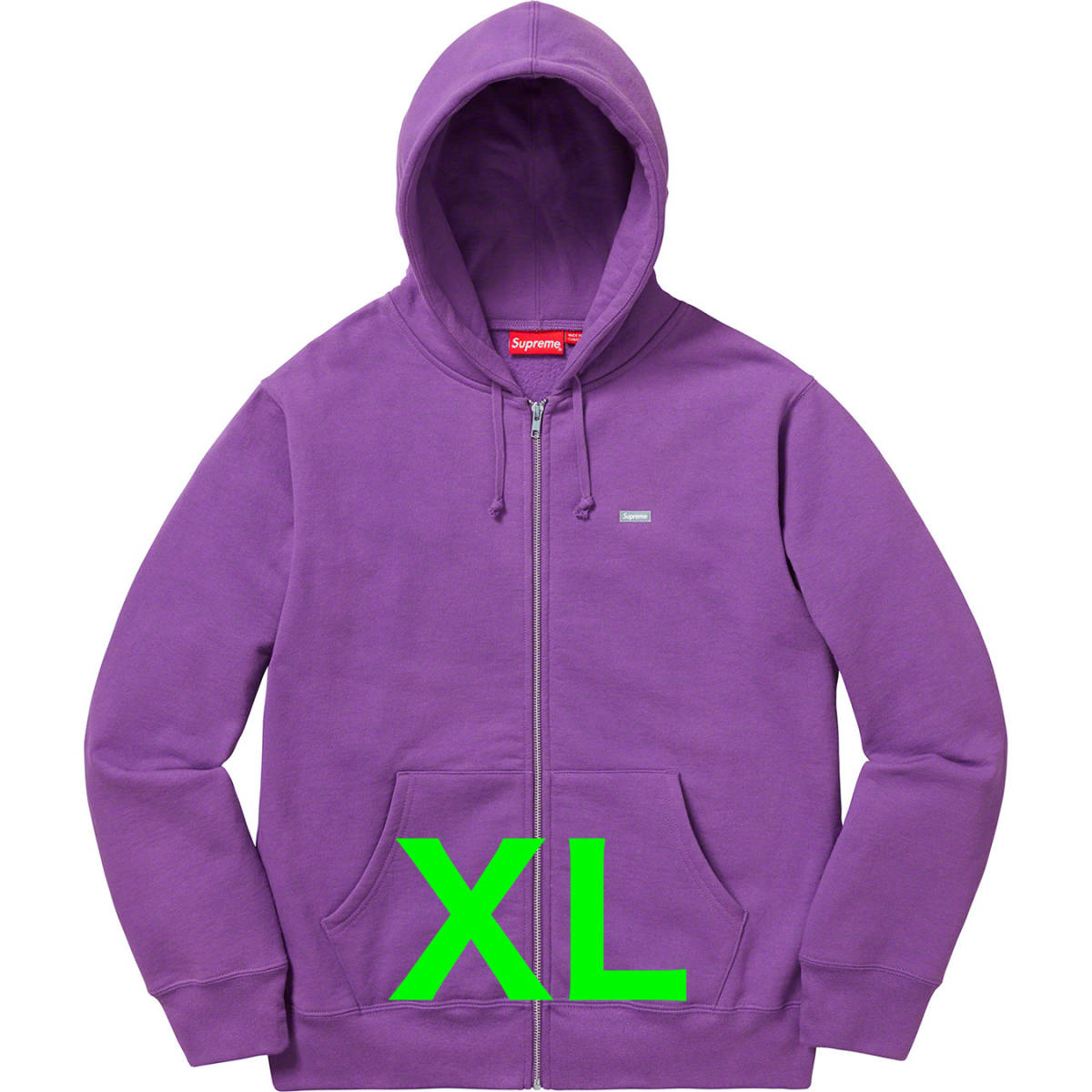 ◆ 未使用 18aw Supreme Reflective Small Box Zip Up Sweatshirt Violet XL シュプリーム スモール ジップ アップ パーカー ◆_画像1